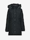 Nautica Women's Long Parka Jacket for Winter with Hood Black