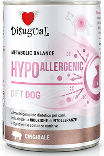 Disugual Metabolic Balance Hypoallergenic Wet Dog Food in Cans Diet with Wild Boar Diet 400gr