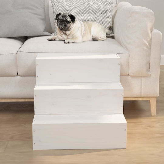 vidaXL Car Steps for Dog 40x37.5x35cm White