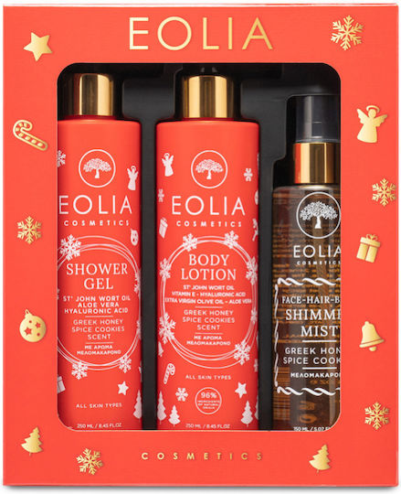 Eolia Cosmetics Christmas Edition Комплект за грижа за кожата за Хидратация & Почистване на тялото 3бр