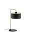 Viokef Seventy’s Metal Table Lamp for Socket E27 with Black Shade and Base