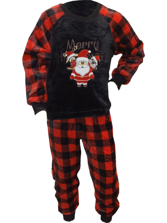 Join Pijama pentru copii De iarnă Catifelată Neagră