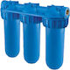 Atlas Filtri 3-Stage Under Sink / Central Supply Water Filter System Senior Triplex Plus 3P , 3/4'' Inlet/Outlet, 022.00.900134
