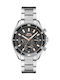 Slazenger Herrenuhr 45mm Chronograph Batterie mit Silber Metallarmband