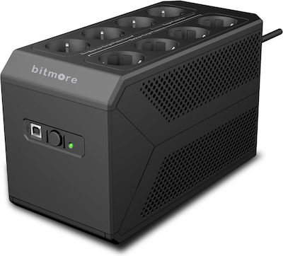 Bitmore U-Box UPS Line-Interactive 850VA 480W with 8 Schuko Power Plugs