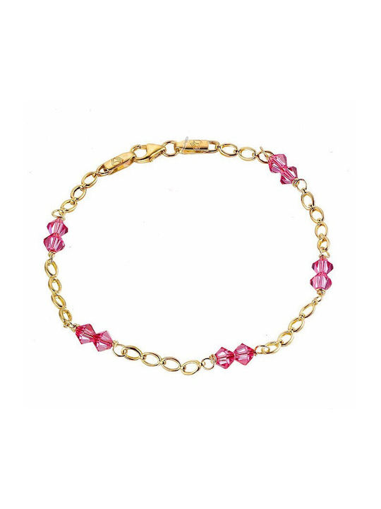 Gold bracelet with pink stones BR173MOYX6 14 Carat gold