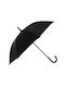 70cm Αυτόματη Ομπρέλα Βροχής με Μπαστούνι Μαύρη