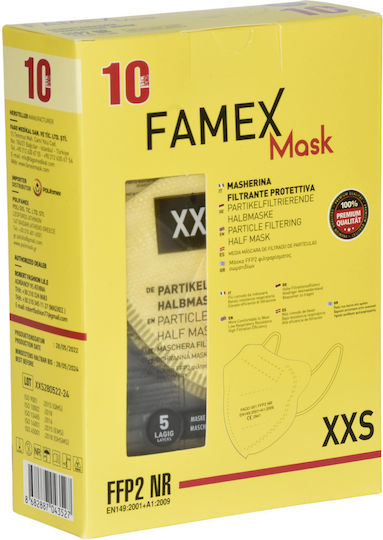 Famex Μάσκα Προστασίας FFP2 XXS για Παιδιά σε Κίτρινο χρώμα 1200τμχ