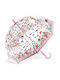 Djeco Kids Curved Handle Umbrella Mermaid with Diameter 70cm Pink