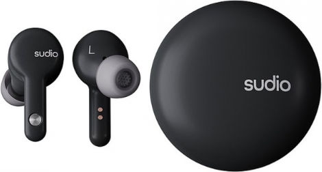 Sudio TWS A2 In-ear Bluetooth Handsfree Earphones with Sweat Resistance and Charging Case Black