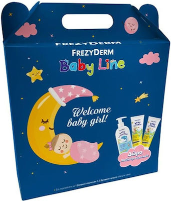 Frezyderm Baby Shampoo Care Set 300ml & Baby Cream 2x175ml & Gift Baby Girl Cuddle Pillow 4pcs