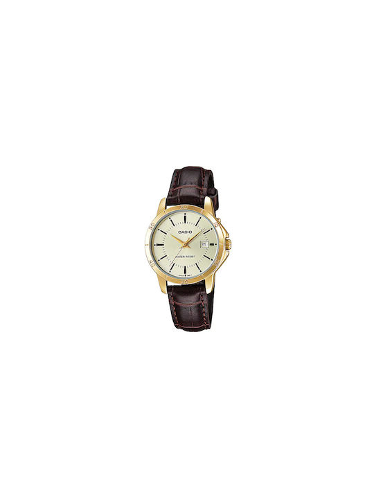 Casio Watch Battery with Brown Leather Strap