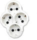 Rolinger 4-Outlet T-Shaped Wall Plug White RL-