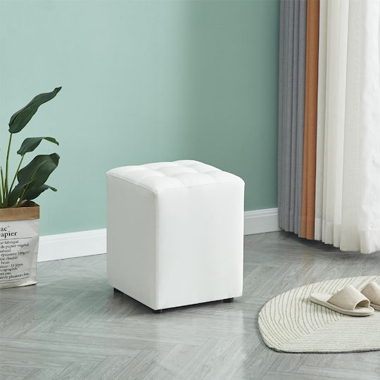 Σκαμπό Σαλονιού Cube Λευκό 37x37x45εκ. Σκαμπό Σαλονιού Cube Λευκό 37x37x45εκ.