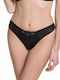 Miss Rosy Women's String with Lace Black