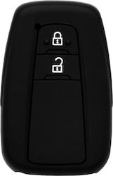 Silicone Car Key Cover Case with 3 Buttons for Toyota C-HR Black