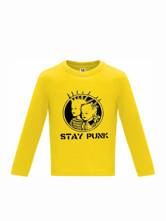 Baby Long Sleeve "Stay Punk", lemon