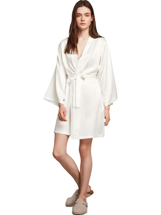 Penye Mood Winter Braut Damen Satin,σατεν Robe Weiß