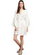 Penye Mood Winter Braut Damen Satin,σατεν Robe Weiß