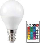 V-TAC Bec inteligent LED 4.8W pentru Soclu E14 și Formă P45 RGBW 470lm Reglabil în intensitate