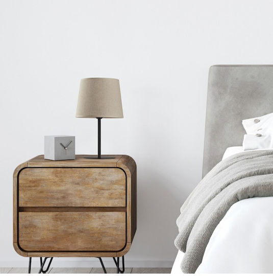 TK Lighting Πορτατίφ με Μπεζ Καπέλο και Μαύρη Βάση TK Lighting Πορτατίφ με Μπεζ Καπέλο και Μαύρη Βάση