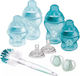 Tommee Tippee Set Plastic Baby Bottles Closer To Nature Anti-Colic with Silicone Teat for 0-6 Months Blue Mint 150ml 9 Pieces