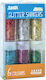 Junior Strip Mix Multicolour Glitter Gold Dust in Shaker Jar 6gr Set 6pcs