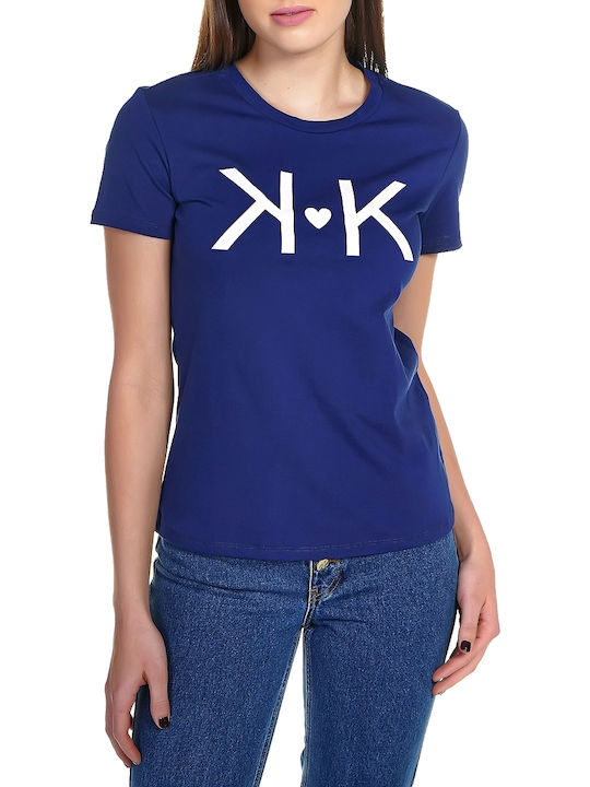 Kendall + Kylie Γυναικείο T-shirt Lazuli Blue μ...