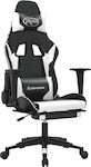 vidaXL 345462 Gaming Chair with Footrest Black / White