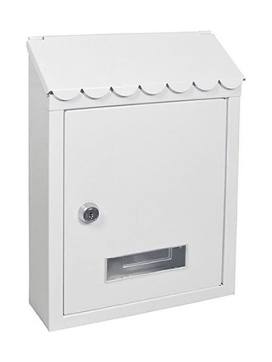 Cogex Outdoor Mailbox Metallic in White Color 21.5x6.5x30cm