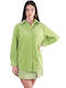 Glamorous Women's Monochrome Long Sleeve Shirt Pistachio