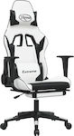 vidaXL 345467 Gaming Chair with Footrest White / Black