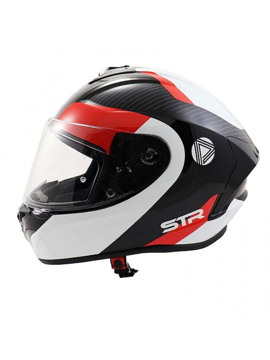 STR Libra Black/White/Red Κράνος Μηχανής Full F...
