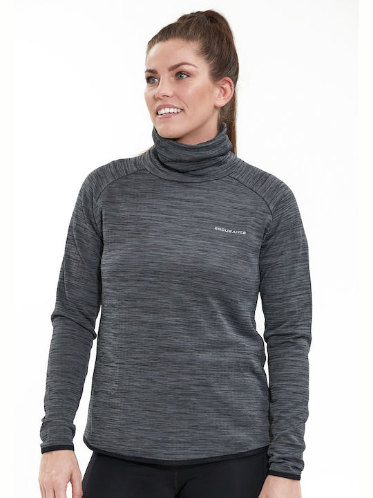 Endurance Μπλούζα L/S Littao Melange Midlayer - 1001 Black