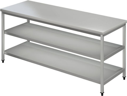 Inox Dobros Ανοξείδωτο Τραπέζι Μ110xΒ70xΥ86cm