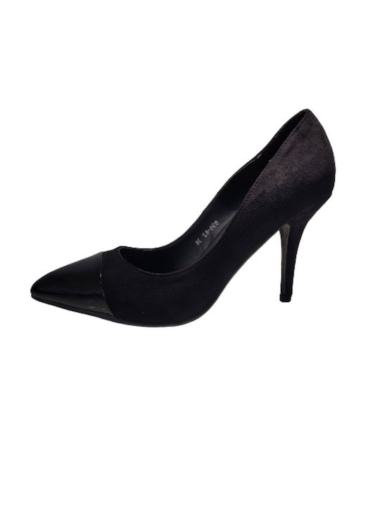 Women's black suede heel