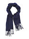 Men's scarf Women's scarf with fringes Blue code 3559M