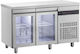 Inomak Английски превод: Stainless Steel Refrigerator Counter 270лт with 2 Glass Doors and Cooling Machine 0/+10°C L134xW70xH88см Pine