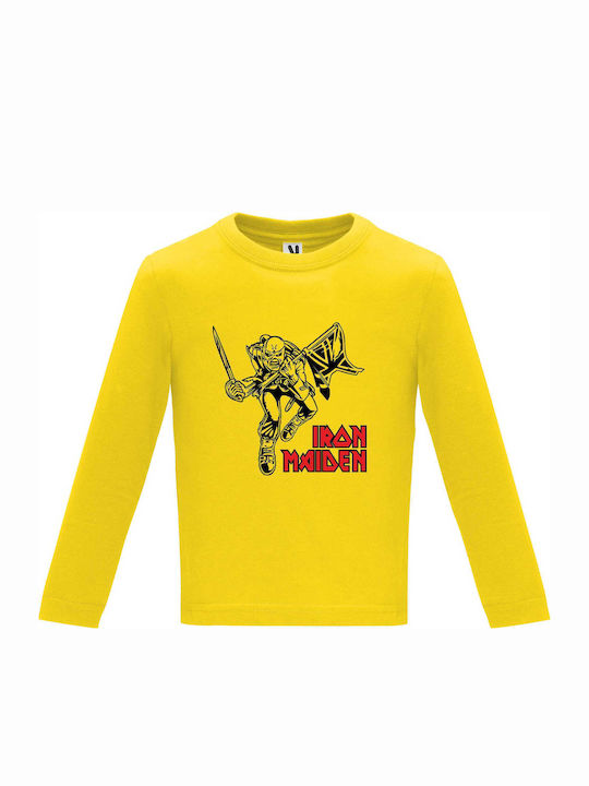 Kids Long Sleeve Top "Iron Maiden, The Trooper", Yellow