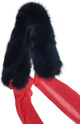 Μικρός γιακάς απο αληθινή γούνα αλεπού σκούρου μπλε χρώματος με διαστάσεις 56χ10εκ. AFe203