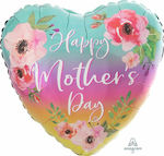Μπαλόνι Foil Jumbo Γενεθλίων Καρδιά Happy Mothers Day Πολύχρωμο 71εκ.