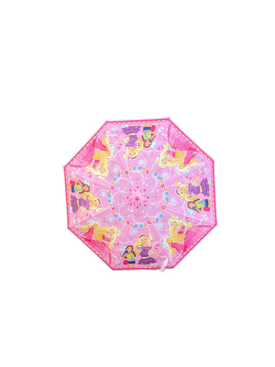 Παιδική Ομπρέλα Ροζ με Πριγκίπισσες Μπαστούνι Διάμετρος 75cm pink umbrella