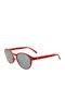 Invu Men's Sunglasses with Red Plastic Frame and Gray Polarized Lens B2249C