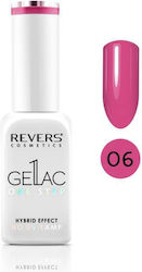 Revers Cosmetics Gel Lac One Step Gloss Βερνίκι Νυχιών Μακράς Διαρκείας Φούξια 06 10ml