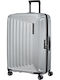 Samsonite NUON Valiză Mare De Călătorie Dură Argintie Cu 4 Roți Înălțime 75 Cm