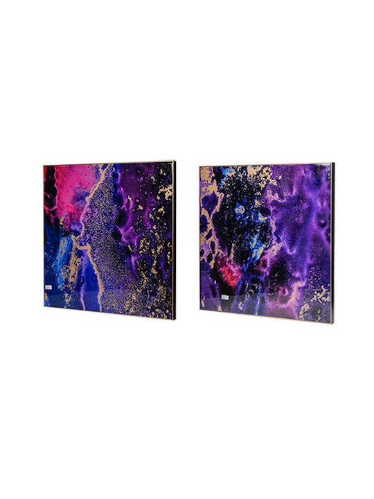 Artekko Δίπτυχος Πίνακας σε Καμβά 90x90cm