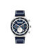 Timberland Shackford Z Watch Chronograph Battery with Blue Leather Strap