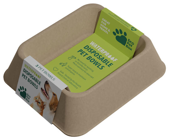 Eco Eco Pet Kunststoff Schalen Futter für Hund & Katze in Beige Farbe 3Stück
