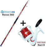 Oceanic Rosso 360 Fishing Rod for Surf Casting with Reel 3.6m 80-150gr