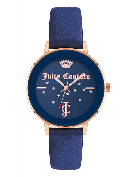 Juicy Couture Women's Watch with Navy Blue Leat...